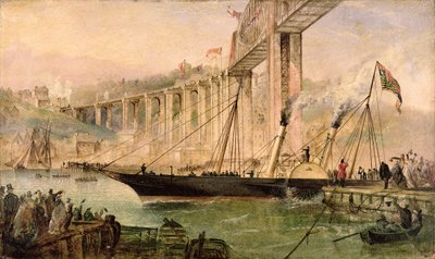 Die Eröffnung der Saltash-Brücke durch Prinz Albert, 2. Mai 1859, ca. 1859 von Thomas Valentine Robins